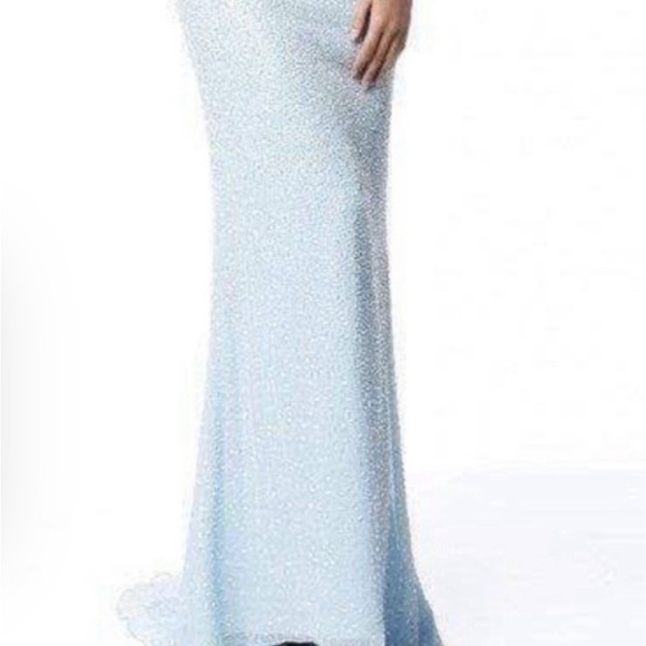 Sherri Hill blue sequence full length gown size 8. - Picture 4 of 12